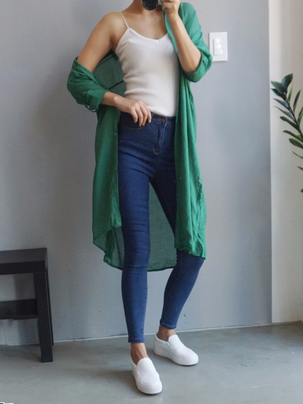 Women Jeans Pants High Waist Roll Up Long Span Ski