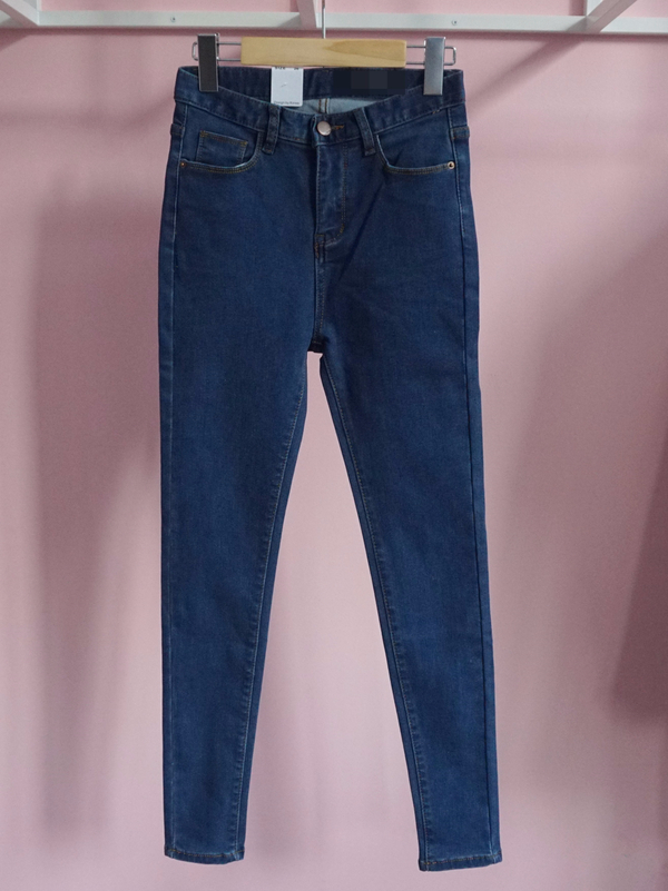 Women Jeans Pants High Waist Roll Up Long Span Ski