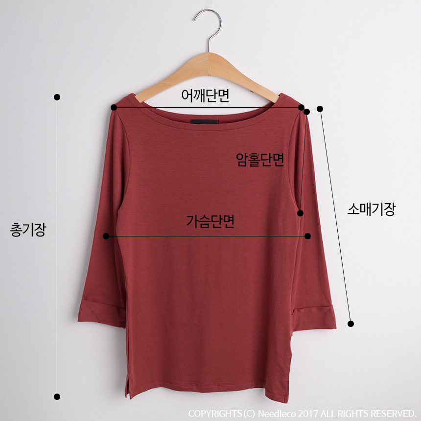 Needle Coat Neck Roll Up 7 Pcs Tencel T-Shirt High