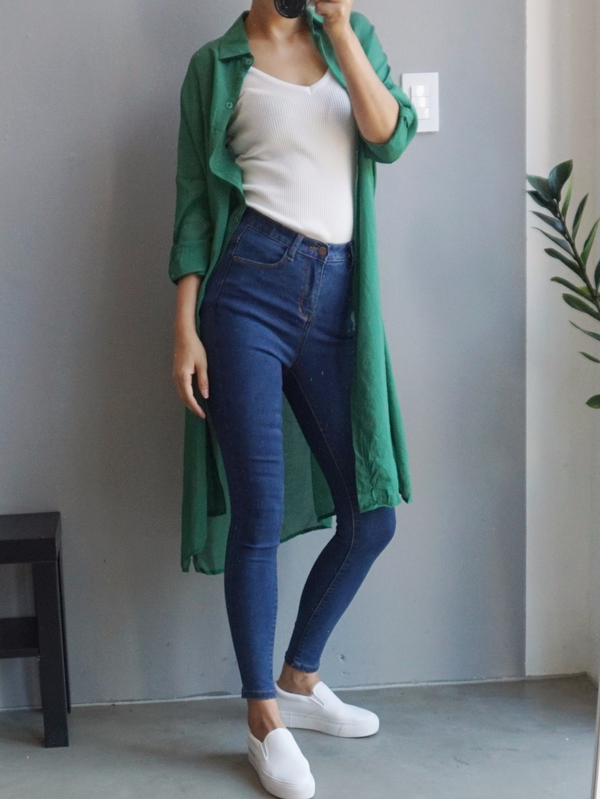 Women Jeans Pants High Waist Roll Up Long Span Ski