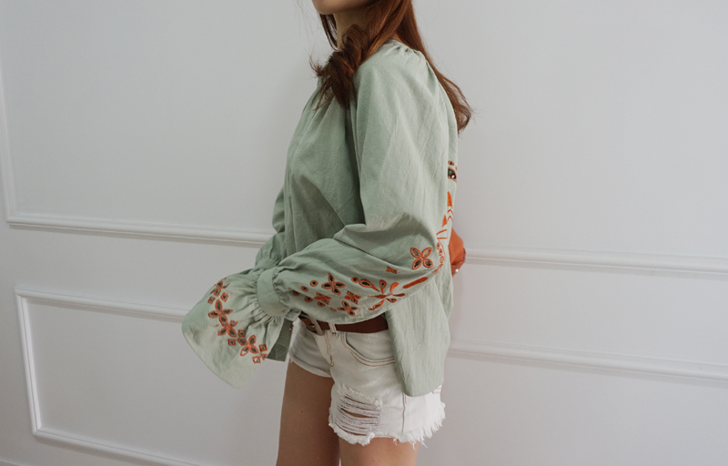 NEW FASHION LADY GIRL Blouse Embroidered Ethnic Pu