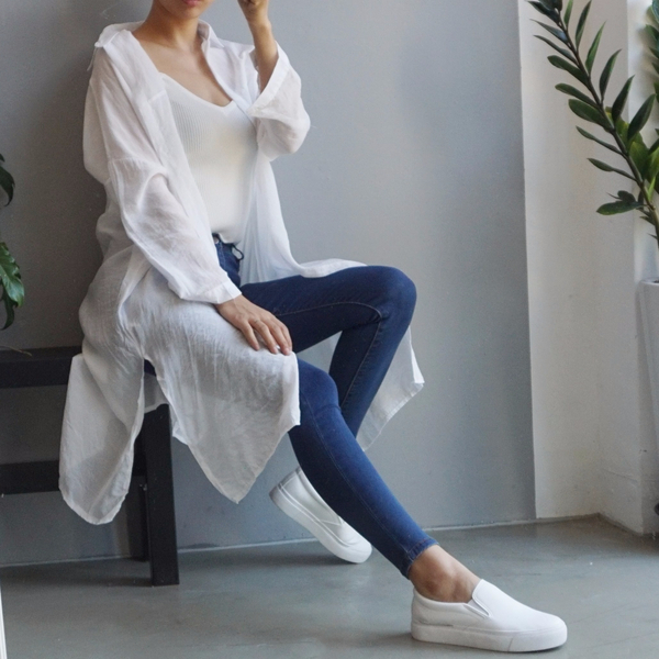 Women Jeans Pants High Waist Roll Up Long Span Ski