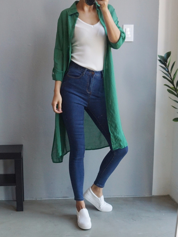 Women Jeans Pants High Waist Roll Up Long Span Ski