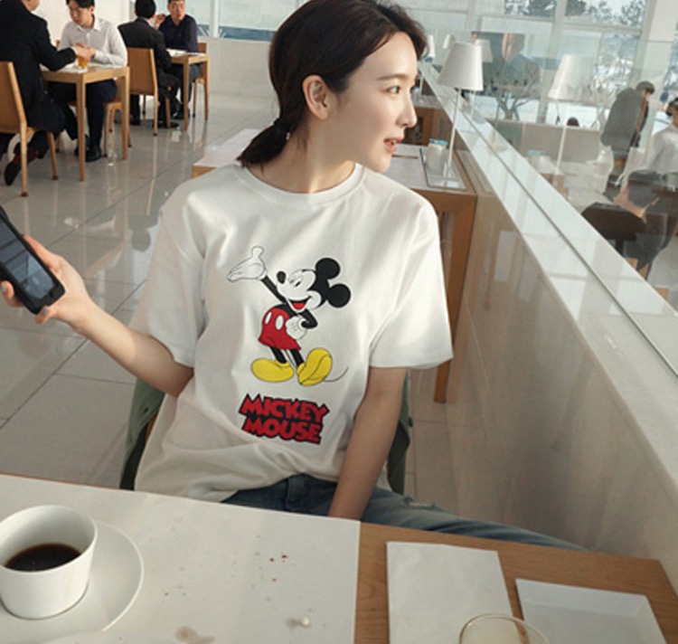 Homewear T-Shirt Silk Feeling Women's Short Sle