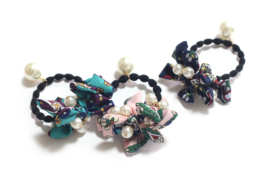 Cute ribbon pearl hair lace head lace point Simple