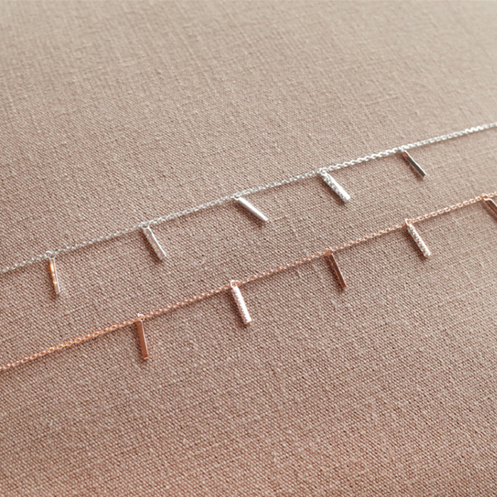 New Eland OST Cubic Bar Silver Bracelet OTA117718Q