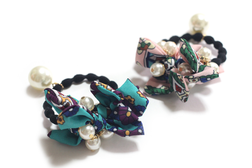 Cute ribbon pearl hair lace head lace point Simple