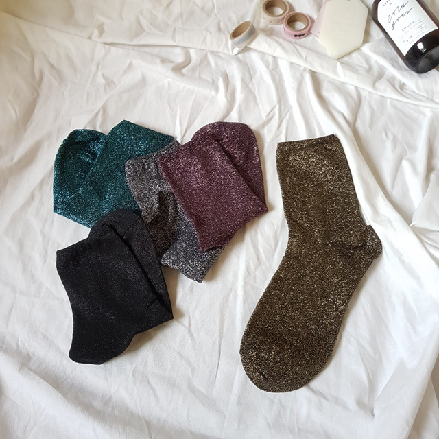New Metal Glitter Sock Glitter Fashion Point Four 