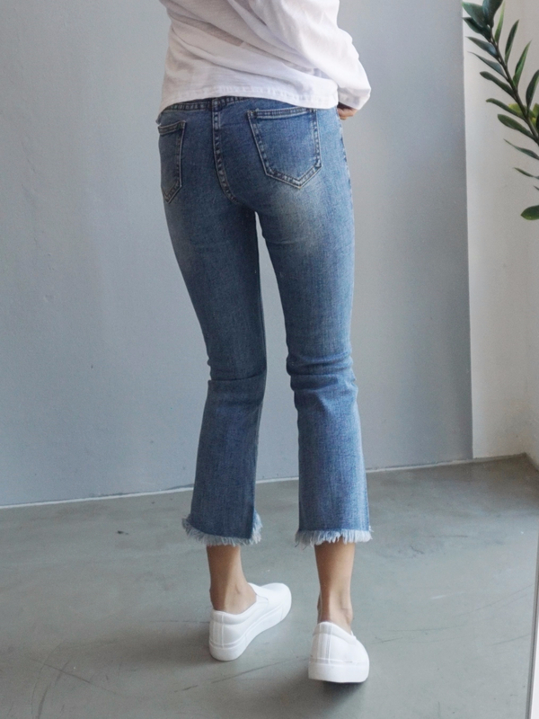 Women Jeans Pants Skirts Cutting Boots Cut Jeans T