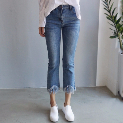 Women Jeans Pants Skirts Cutting Boots Cut Jeans T