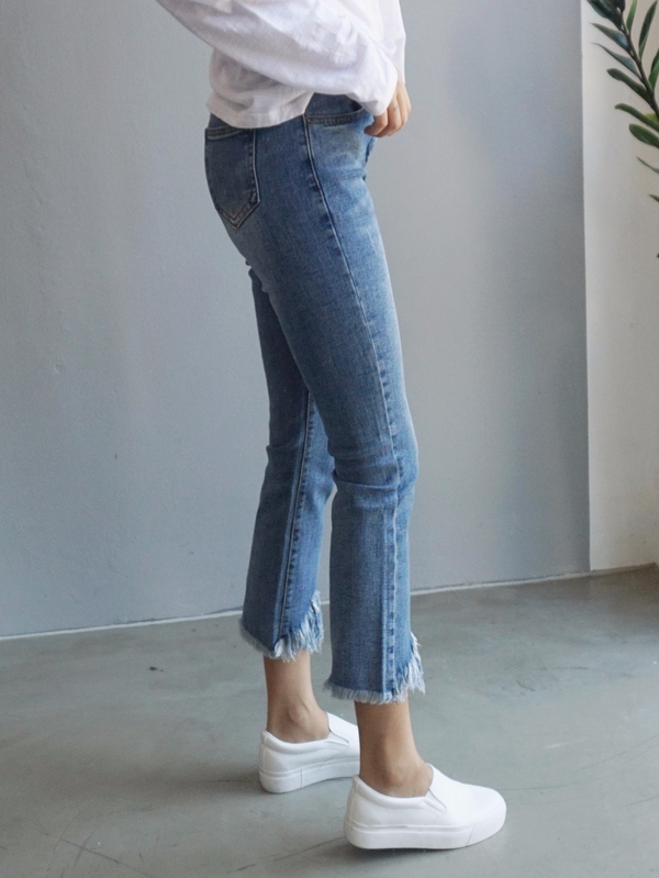 Women Jeans Pants Skirts Cutting Boots Cut Jeans T