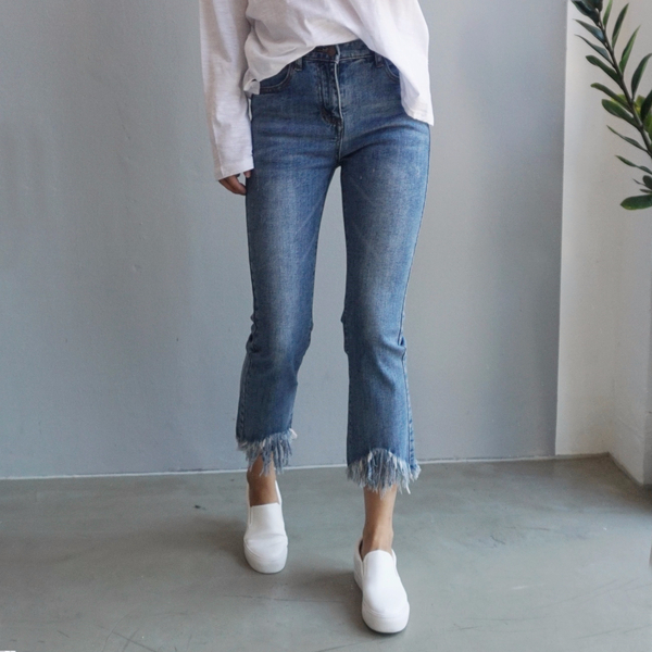 Women Jeans Pants Skirts Cutting Boots Cut Jeans T