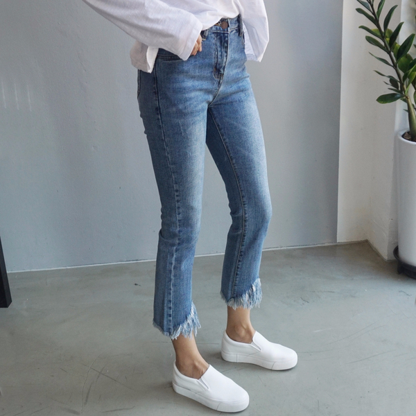 Women Jeans Pants Skirts Cutting Boots Cut Jeans T