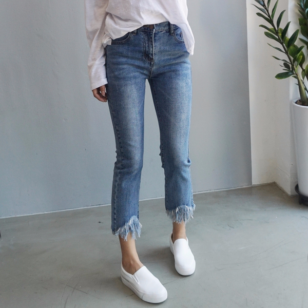 Women Jeans Pants Skirts Cutting Boots Cut Jeans T