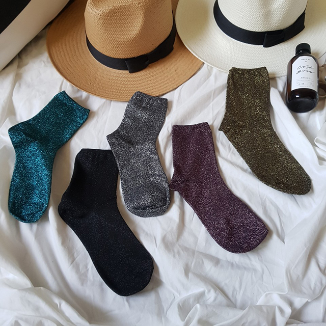 New Metal Glitter Sock Glitter Fashion Point Four 