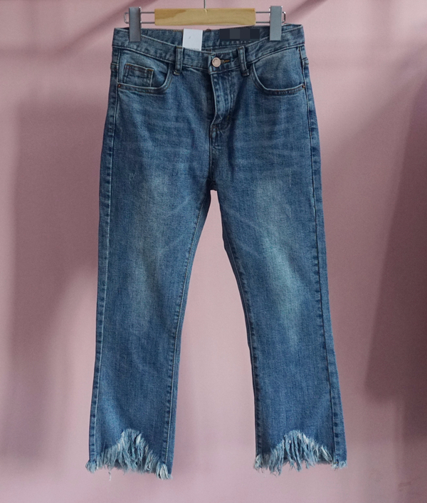 Women Jeans Pants Skirts Cutting Boots Cut Jeans T