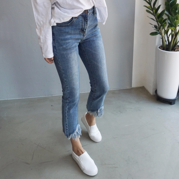 Women Jeans Pants Skirts Cutting Boots Cut Jeans T