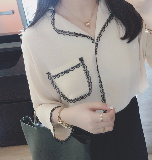 Lace Chiffon Blouse Big Size XL ~ 4XL, 77 ~ 120 Dr