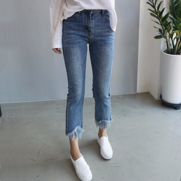 Women Jeans Pants Skirts Cutting Boots Cut Jeans T