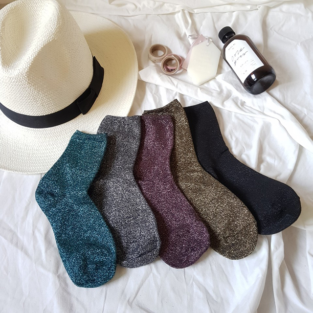 New Metal Glitter Sock Glitter Fashion Point Four 