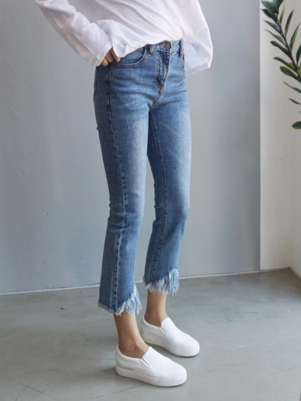 Women Jeans Pants Skirts Cutting Boots Cut Jeans T