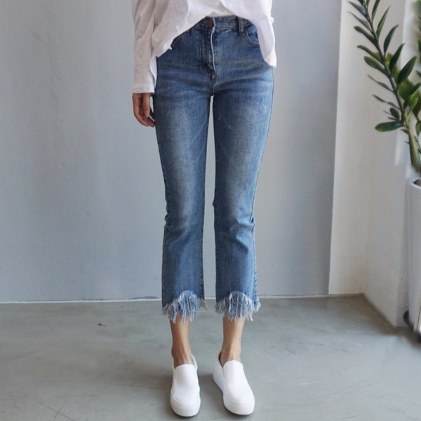 Women Jeans Pants Skirts Cutting Boots Cut Jeans T