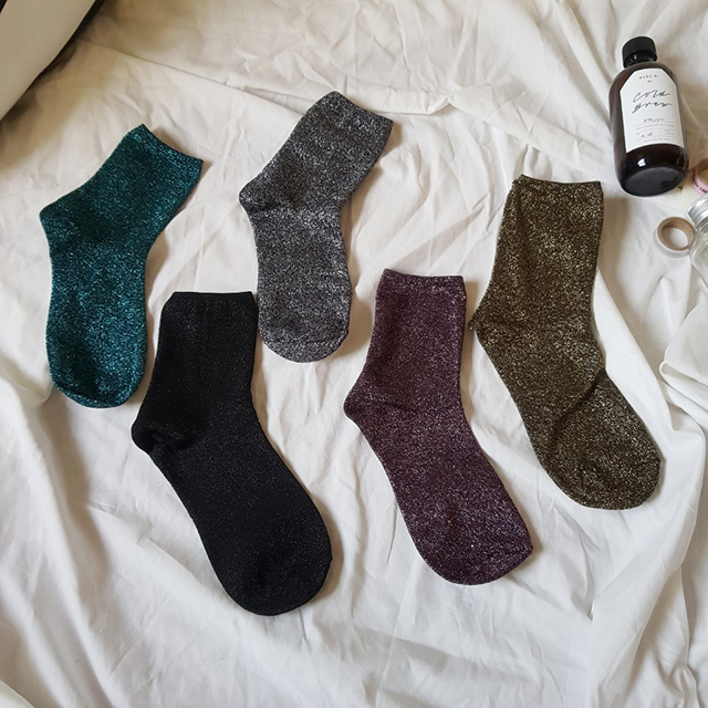 New Metal Glitter Sock Glitter Fashion Point Four 