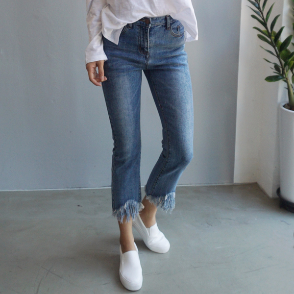 Women Jeans Pants Skirts Cutting Boots Cut Jeans T