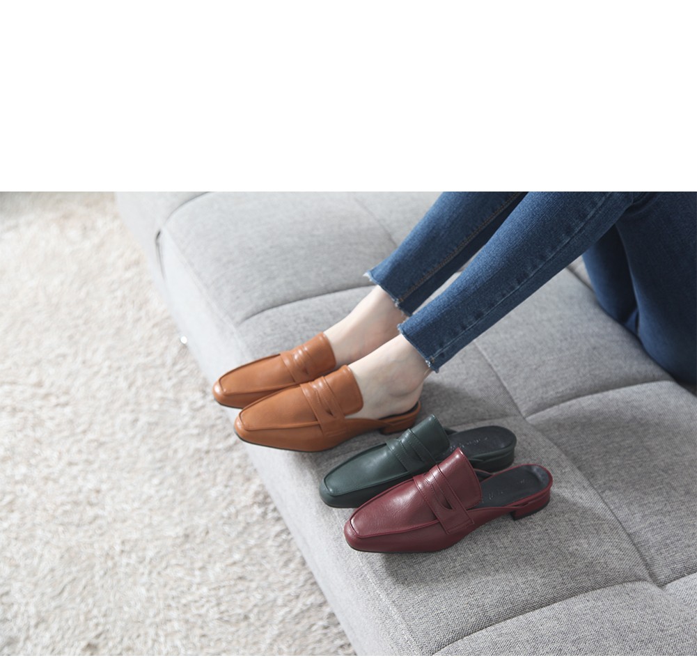 New Domestic Basic Blower 3cm Women Leather Slippe