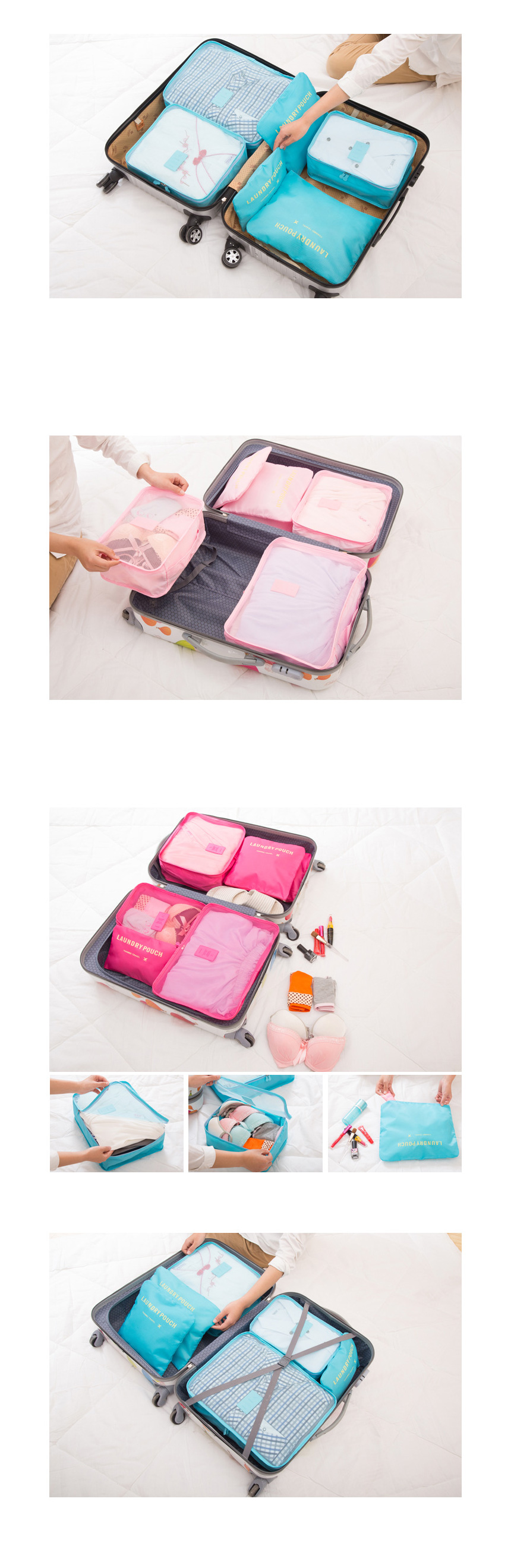 NEW TRAVEL STORAGE ORGANISER Travel Pouch 6-piece 