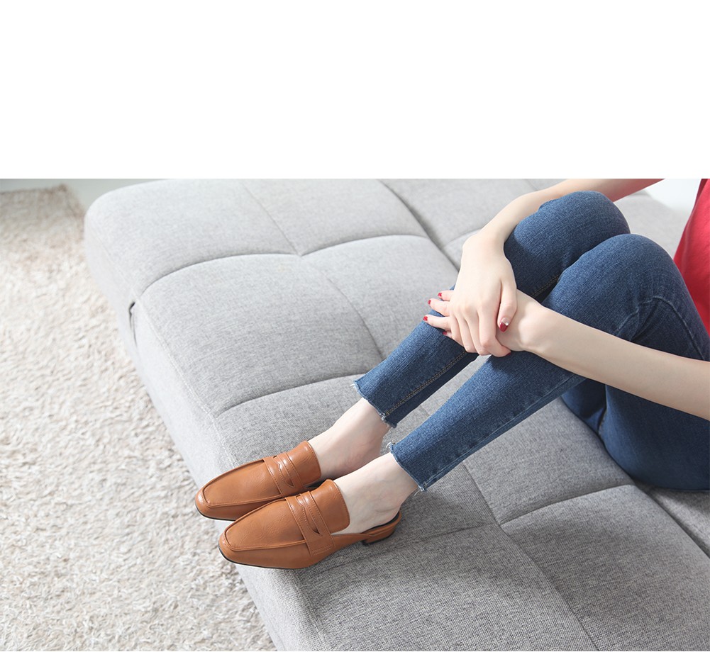 New Domestic Basic Blower 3cm Women Leather Slippe