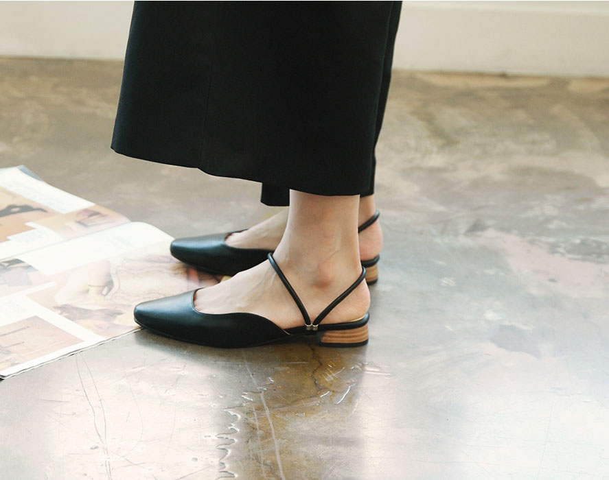 New 2type Woody heel strap Blower 2cm Chic Unique 