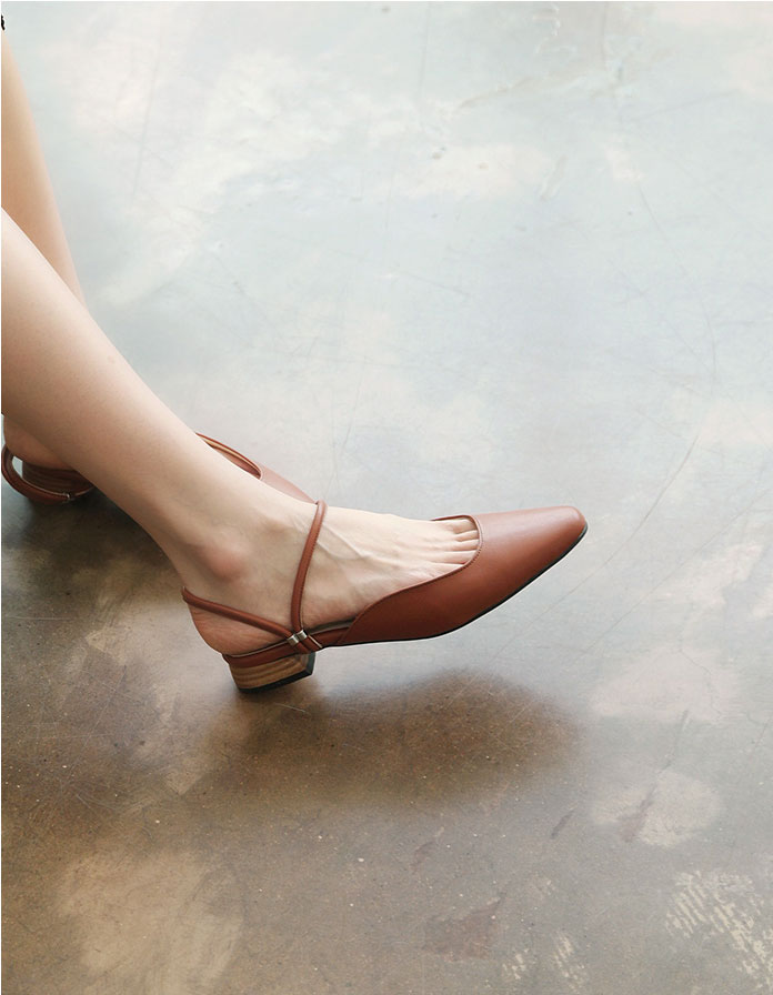 New 2type Woody heel strap Blower 2cm Chic Unique 