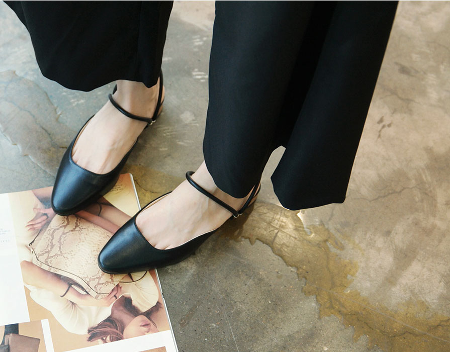 New 2type Woody heel strap Blower 2cm Chic Unique 