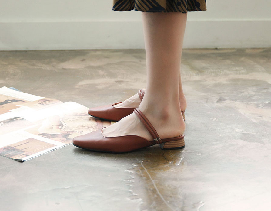 New 2type Woody heel strap Blower 2cm Chic Unique 