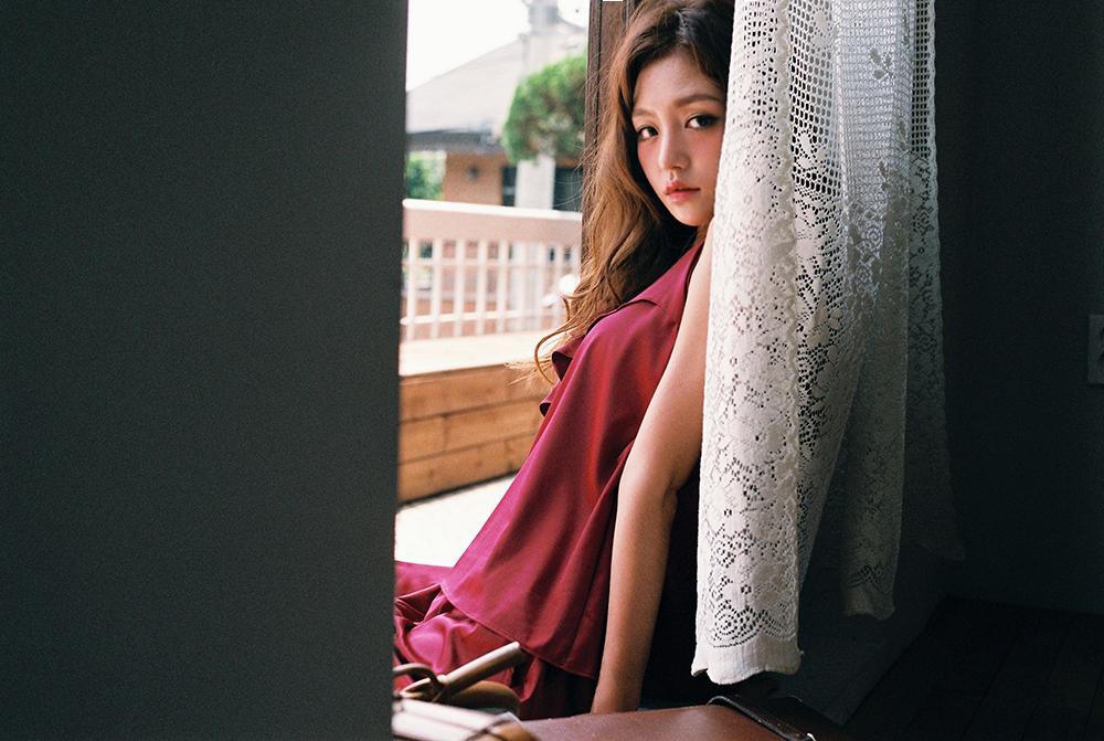 Ruffle wine burgundy silk pajamas two piece sleeve