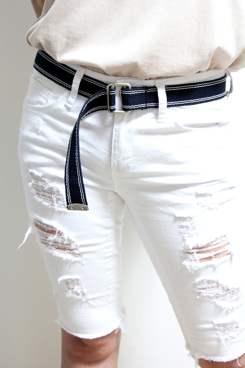 Cotton belt Two-tone collar O-ring side Casual vin