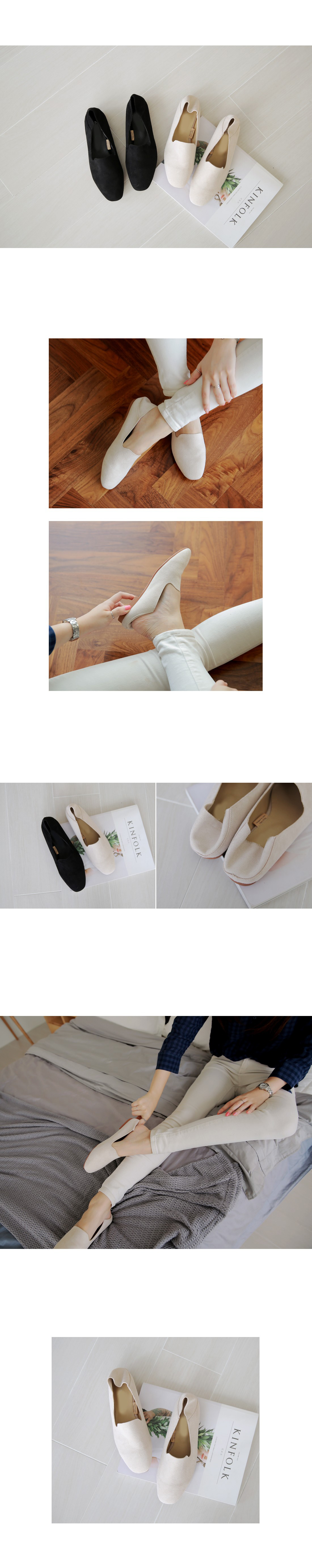 New Basic simple suede folding loafers 2cm sd