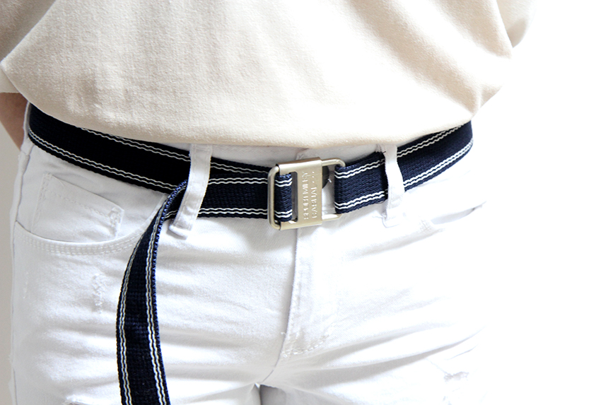 Cotton belt Two-tone collar O-ring side Casual vin