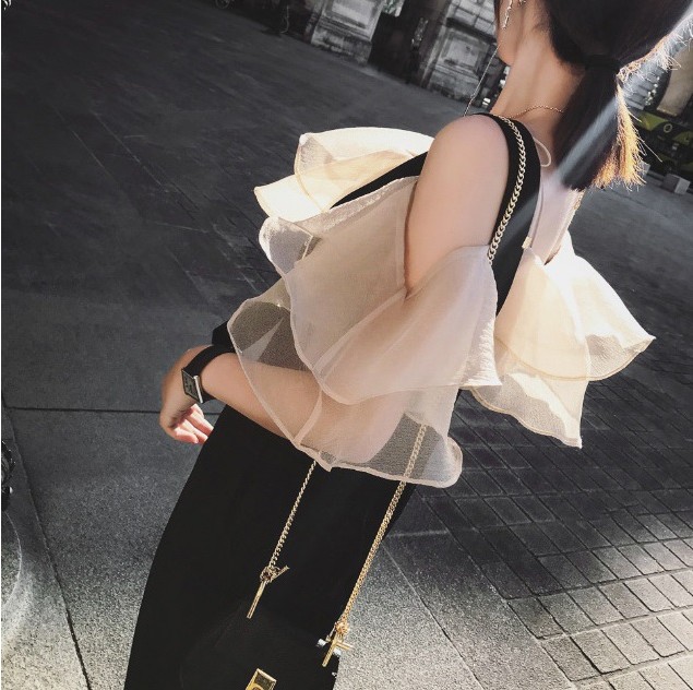 NEW FASHION LADY GIRL Blouse Frill Chiffon Off-Sho