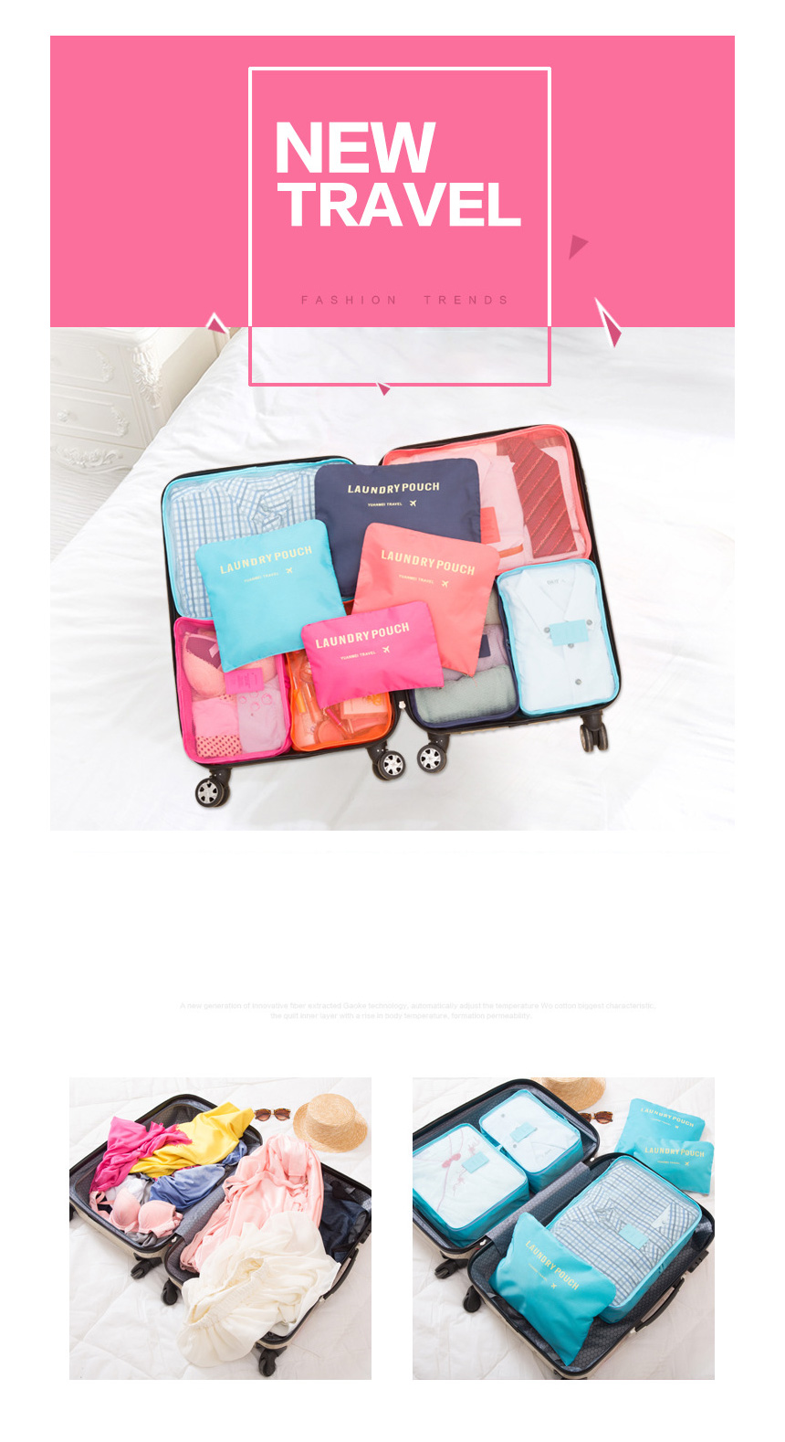 NEW TRAVEL STORAGE ORGANISER Travel Pouch 6-piece 