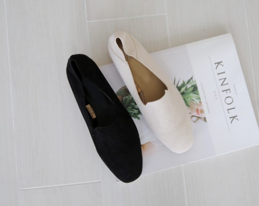 New Basic simple suede folding loafers 2cm sd