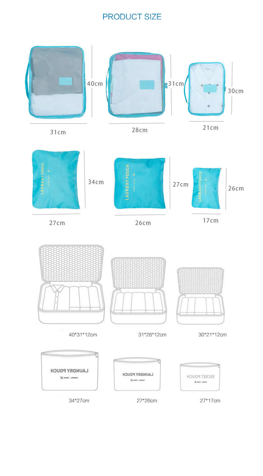 NEW TRAVEL STORAGE ORGANISER Travel Pouch 6-piece 