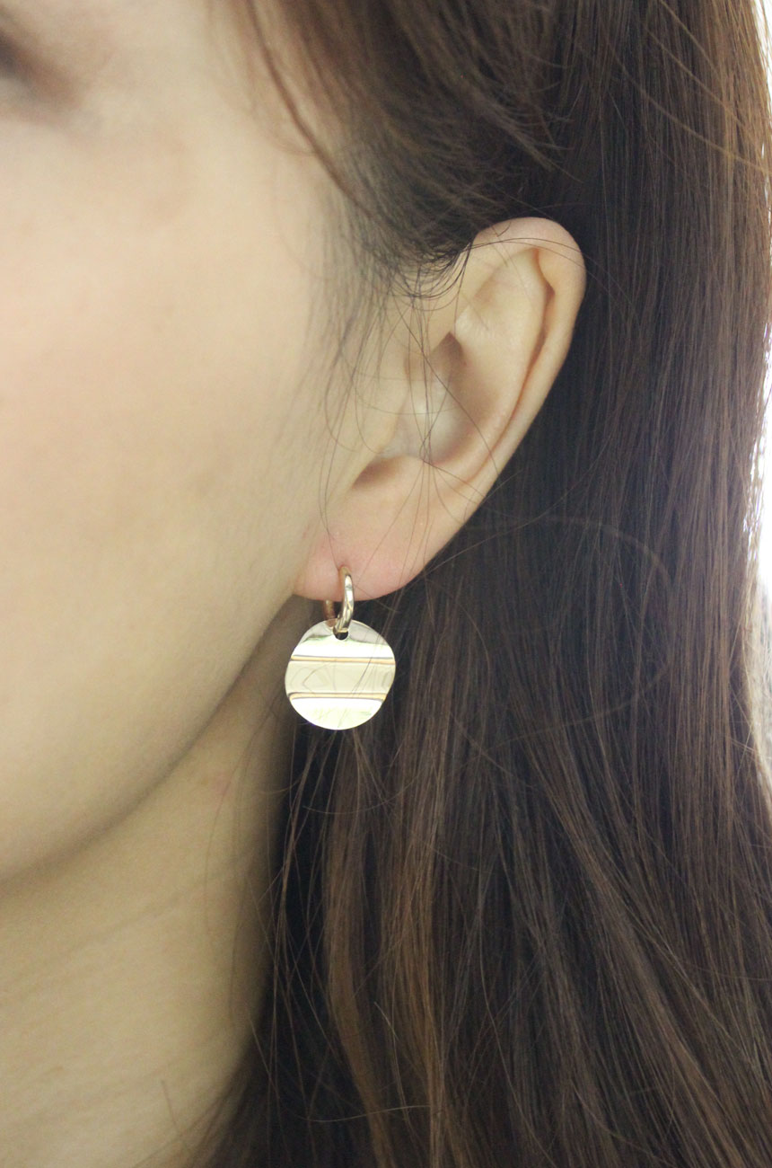 Coin Wave One-Touch Earrings 14k Wave 14k Girl 14k