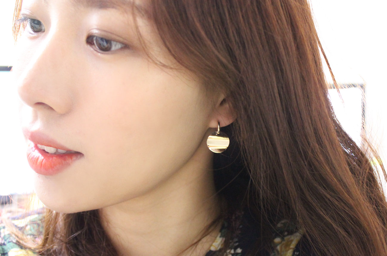 Coin Wave One-Touch Earrings 14k Wave 14k Girl 14k