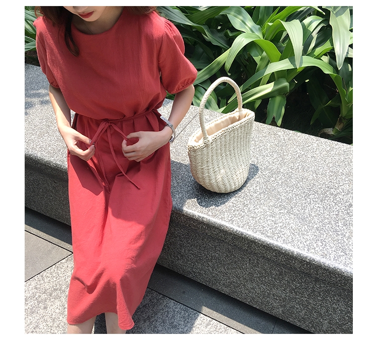 NEW FASHION LADY GIRL DRESS Long Ribbon Linen Long