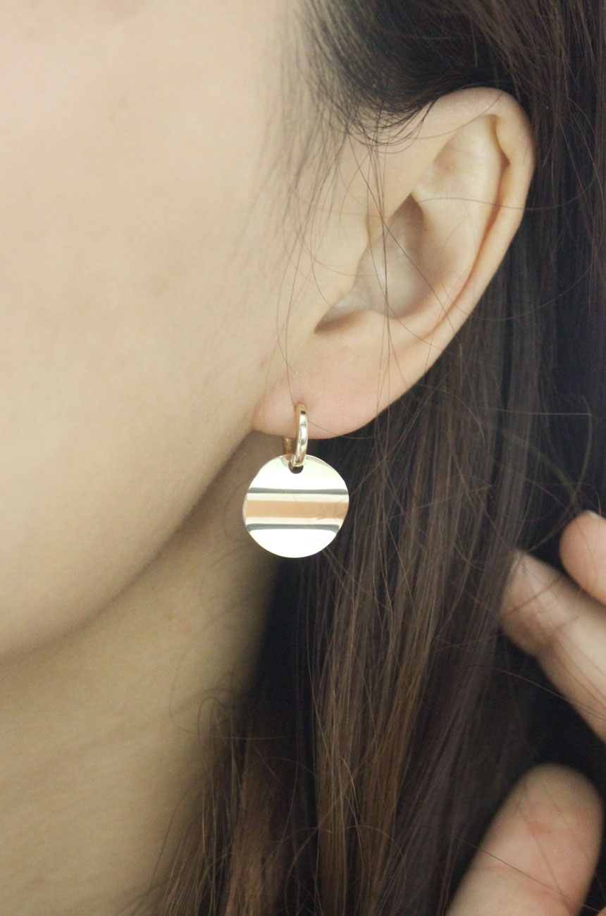 Coin Wave One-Touch Earrings 14k Wave 14k Girl 14k