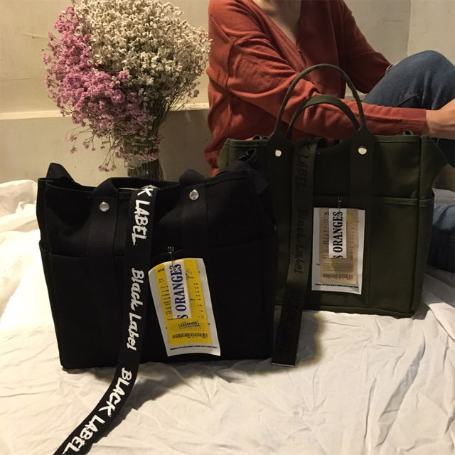 NEW ECO BAG Black Label Shopper Canvas 3-piece cas