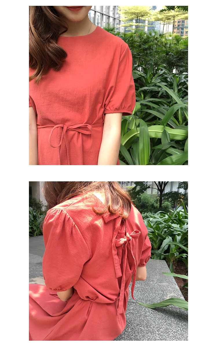 NEW FASHION LADY GIRL DRESS Long Ribbon Linen Long