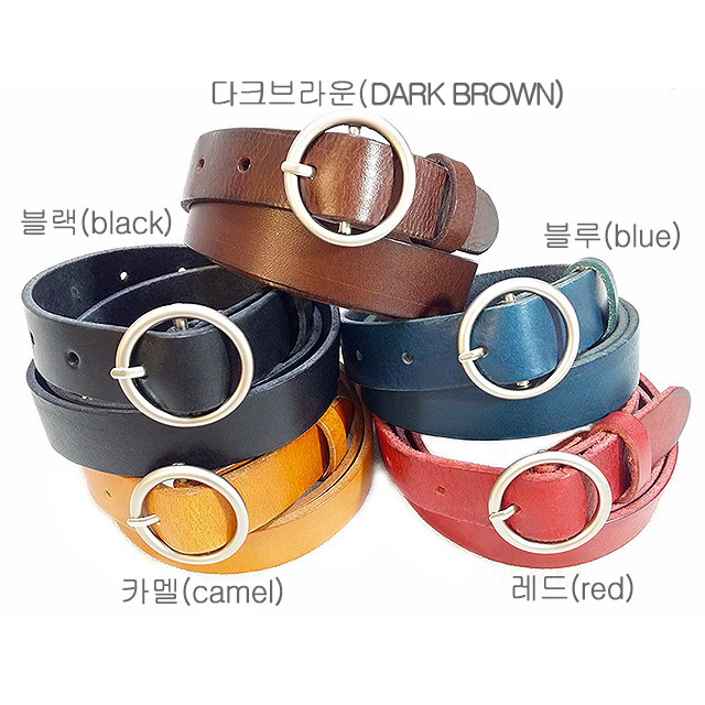 Real Leather Ore Ring Belt Circular Leather Basic 